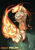 poster anime feu • illustration manga combattant • art mural anime dark • poster personnage feu • affiche manga premium • décoration chambre anime • illustration fantasy feu • poster artiste indépendant • Hoshi illustration • art mural manga coloré • poster anime cheveux blancs • illustration dark fantasy orange . FEELING